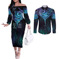 Aotearoa Maori Te Whai Rahi Couples Matching Off The Shoulder Long Sleeve Dress and Long Sleeve Button Shirt Tala - Nowhere You Could Go That I Won't Be With You - Aussie Hoodie