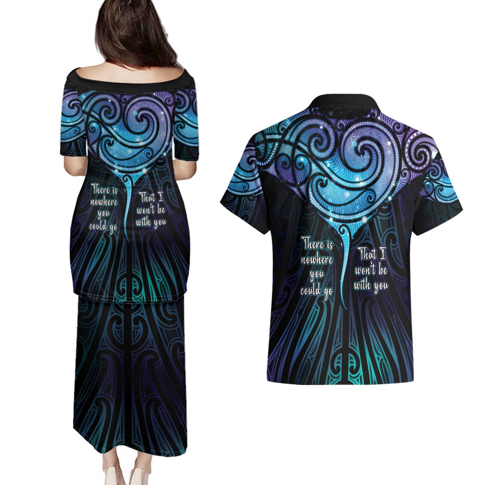 Aotearoa Maori Te Whai Rahi Couples Matching Puletasi and Hawaiian Shirt Tala - Nowhere You Could Go That I Won't Be With You - Aussie Hoodie