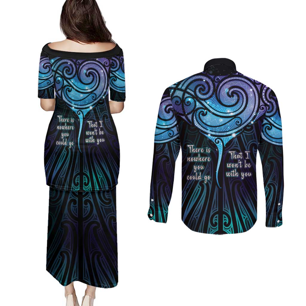 Aotearoa Maori Te Whai Rahi Couples Matching Puletasi and Long Sleeve Button Shirt Tala - Nowhere You Could Go That I Won't Be With You - Aussie Hoodie