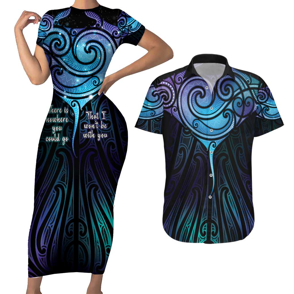 Aotearoa Maori Te Whai Rahi Couples Matching Short Sleeve Bodycon Dress and Hawaiian Shirt Tala - Nowhere You Could Go That I Won't Be With You - Aussie Hoodie