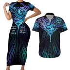 Aotearoa Maori Te Whai Rahi Couples Matching Short Sleeve Bodycon Dress and Hawaiian Shirt Tala - Nowhere You Could Go That I Won't Be With You - Aussie Hoodie