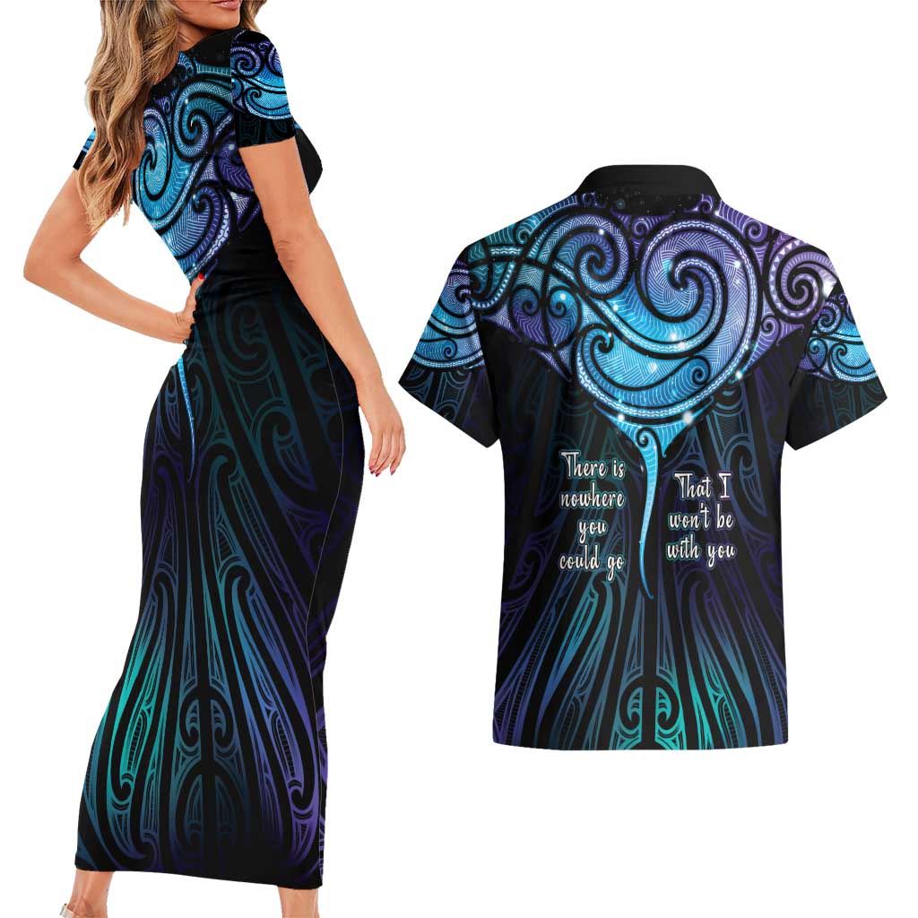 Aotearoa Maori Te Whai Rahi Couples Matching Short Sleeve Bodycon Dress and Hawaiian Shirt Tala - Nowhere You Could Go That I Won't Be With You - Aussie Hoodie