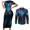 Aotearoa Maori Te Whai Rahi Couples Matching Short Sleeve Bodycon Dress and Long Sleeve Button Shirt Tala - Nowhere You Could Go That I Won't Be With You - Aussie Hoodie