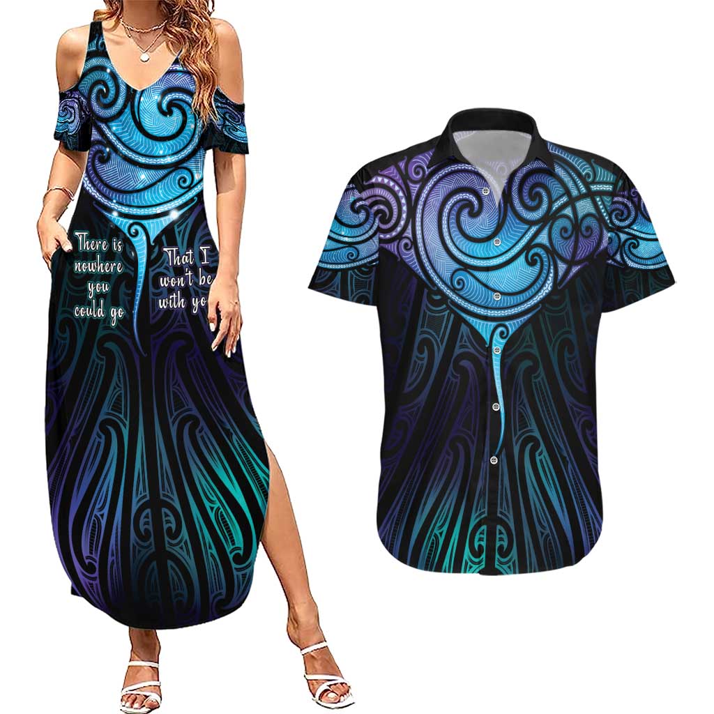 Aotearoa Maori Te Whai Rahi Couples Matching Summer Maxi Dress and Hawaiian Shirt Tala - Nowhere You Could Go That I Won't Be With You - Aussie Hoodie