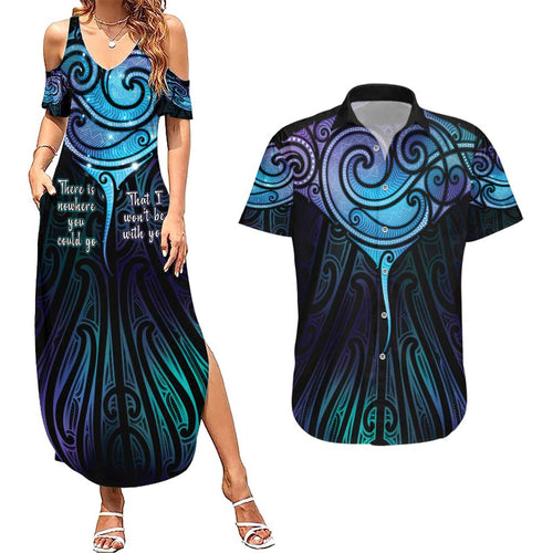 Aotearoa Maori Te Whai Rahi Couples Matching Summer Maxi Dress and Hawaiian Shirt Tala - Nowhere You Could Go That I Won't Be With You - Aussie Hoodie