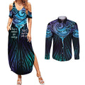 Aotearoa Maori Te Whai Rahi Couples Matching Summer Maxi Dress and Long Sleeve Button Shirt Tala - Nowhere You Could Go That I Won't Be With You - Aussie Hoodie