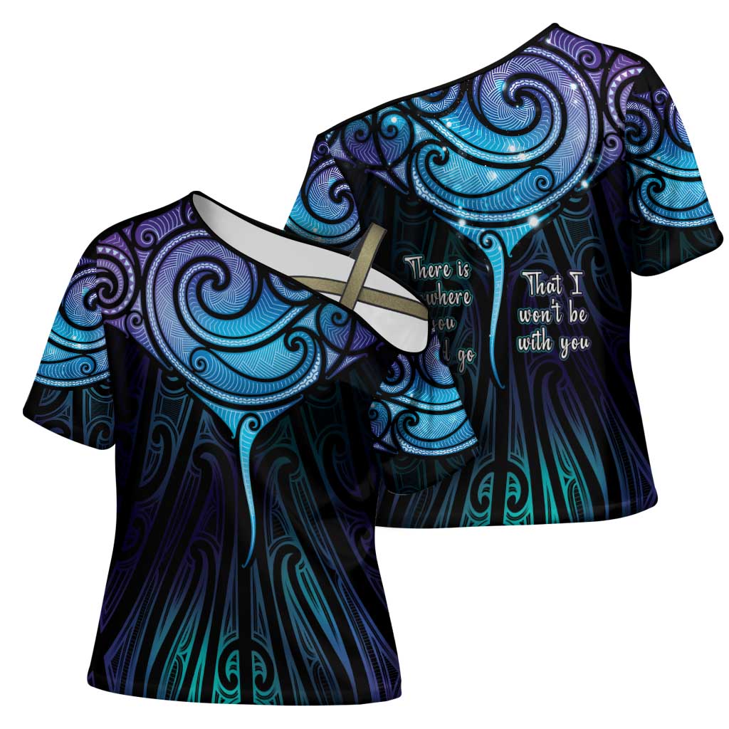 Aotearoa Maori Te Whai Rahi Cross Shoulder Shirt Tala - Nowhere You Could Go That I Won't Be With You - Aussie Hoodie
