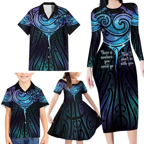 Aotearoa Maori Te Whai Rahi Family Matching Long Sleeve Bodycon Dress and Hawaiian Shirt Tala - Nowhere You Could Go That I Won't Be With You - Aussie Hoodie