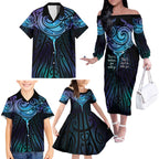 Aotearoa Maori Te Whai Rahi Family Matching Off The Shoulder Long Sleeve Dress and Hawaiian Shirt Tala - Nowhere You Could Go That I Won't Be With You - Aussie Hoodie