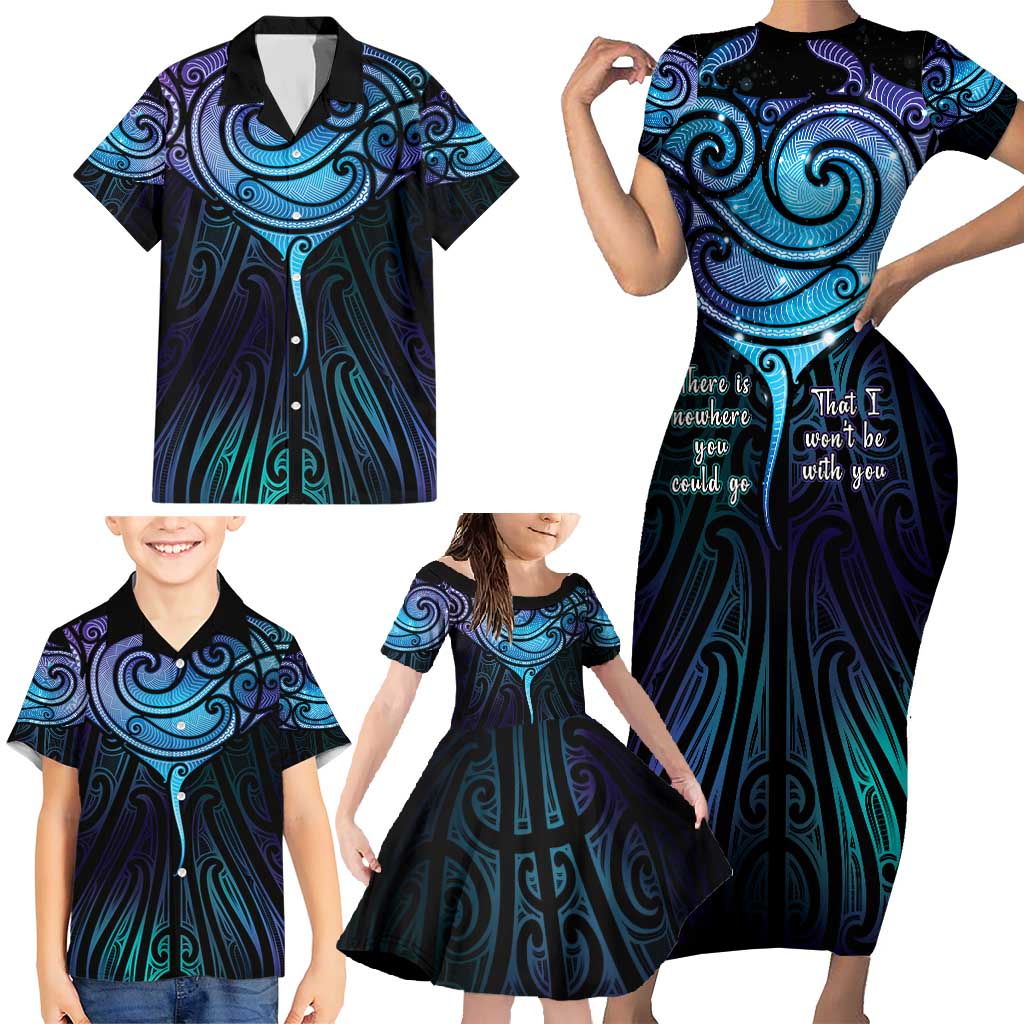 Aotearoa Maori Te Whai Rahi Family Matching Short Sleeve Bodycon Dress and Hawaiian Shirt Tala - Nowhere You Could Go That I Won't Be With You - Aussie Hoodie