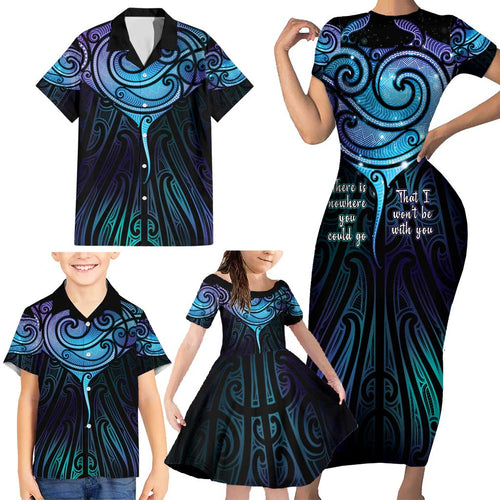 Aotearoa Maori Te Whai Rahi Family Matching Short Sleeve Bodycon Dress and Hawaiian Shirt Tala - Nowhere You Could Go That I Won't Be With You - Aussie Hoodie