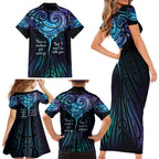 Aotearoa Maori Te Whai Rahi Family Matching Short Sleeve Bodycon Dress and Hawaiian Shirt Tala - Nowhere You Could Go That I Won't Be With You - Aussie Hoodie