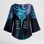 Aotearoa Maori Te Whai Rahi Kimono Sleeve Blouse Tala - Nowhere You Could Go That I Won't Be With You - Aussie Hoodie