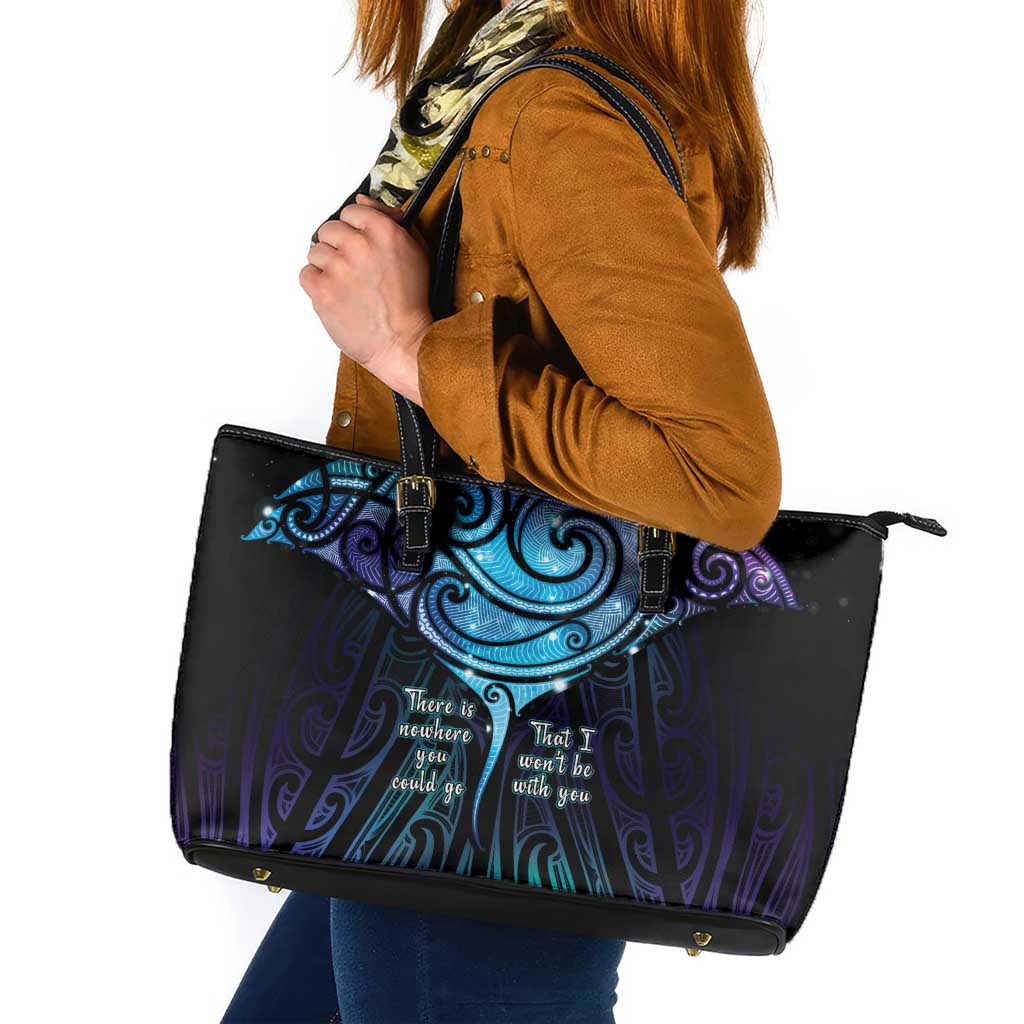Aotearoa Maori Te Whai Rahi Leather Tote Bag Tala - Nowhere You Could Go That I Won't Be With You - Aussie Hoodie