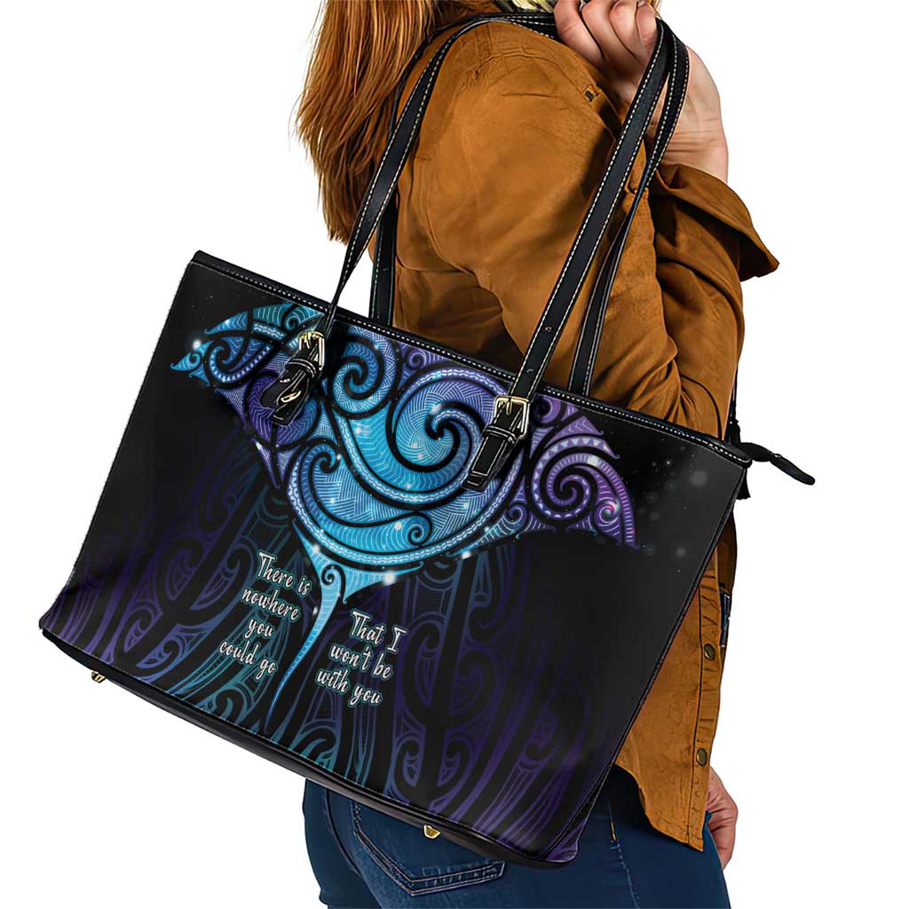 Aotearoa Maori Te Whai Rahi Leather Tote Bag Tala - Nowhere You Could Go That I Won't Be With You - Aussie Hoodie