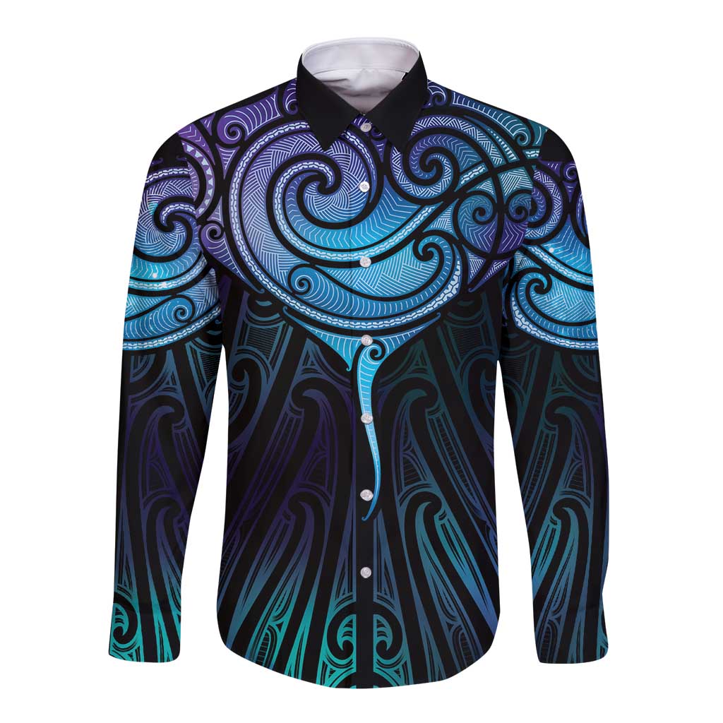 Aotearoa Maori Te Whai Rahi Long Sleeve Button Shirt Tala - Nowhere You Could Go That I Won't Be With You - Aussie Hoodie