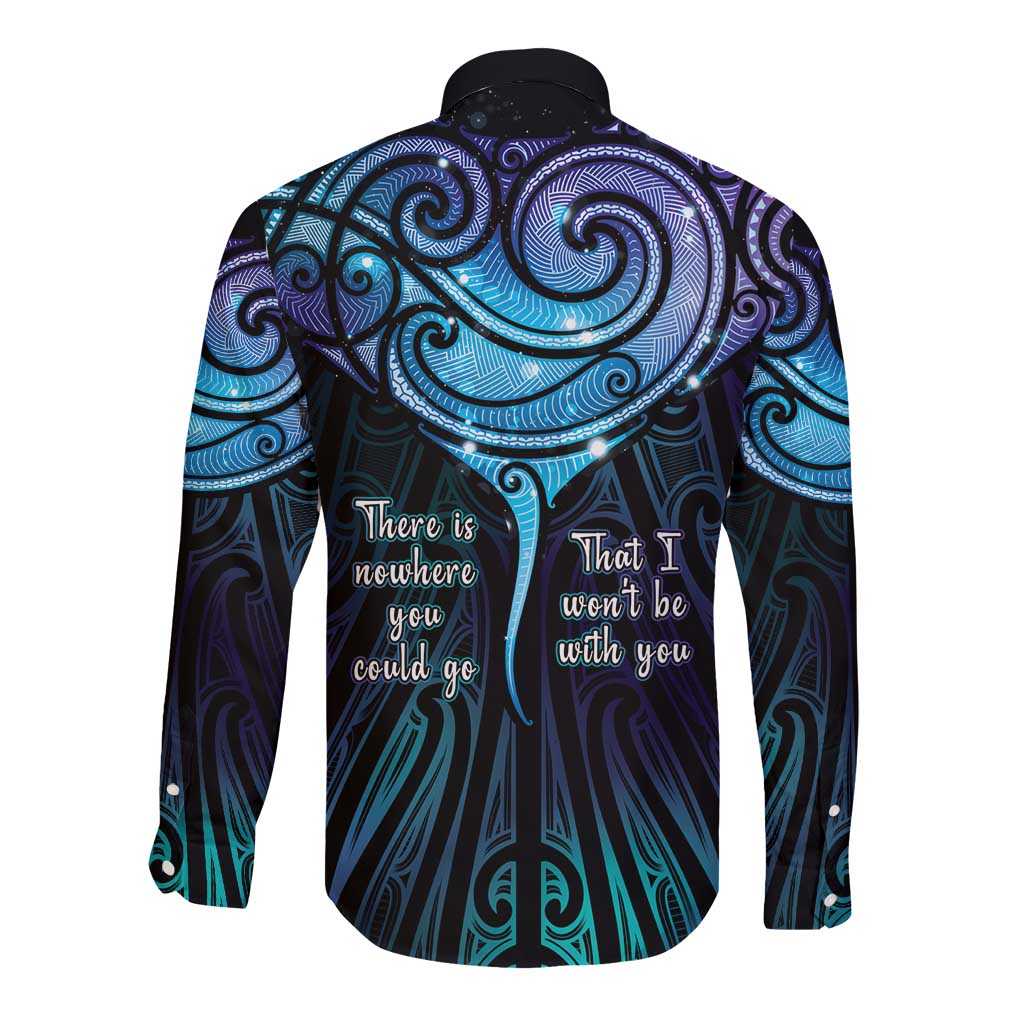 Aotearoa Maori Te Whai Rahi Long Sleeve Button Shirt Tala - Nowhere You Could Go That I Won't Be With You - Aussie Hoodie