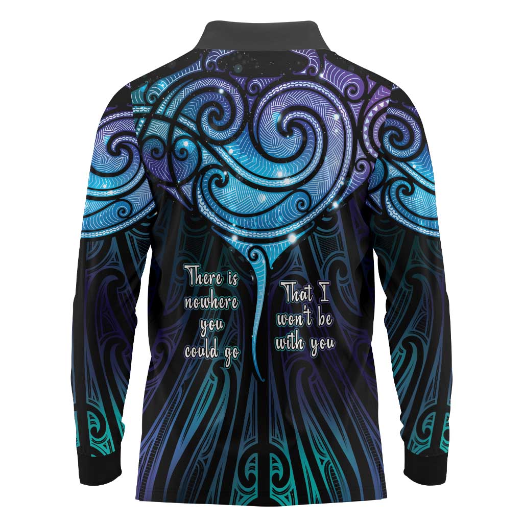 Aotearoa Maori Te Whai Rahi Long Sleeve Polo Shirt Tala - Nowhere You Could Go That I Won't Be With You - Aussie Hoodie