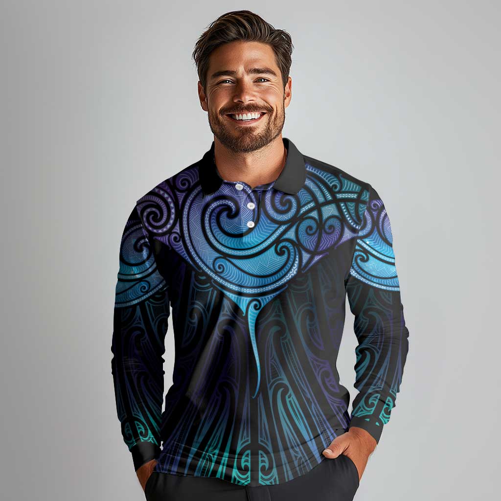 Aotearoa Maori Te Whai Rahi Long Sleeve Polo Shirt Tala - Nowhere You Could Go That I Won't Be With You - Aussie Hoodie