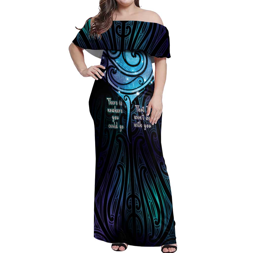 Aotearoa Maori Te Whai Rahi Off Shoulder Maxi Dress Tala - Nowhere You Could Go That I Won't Be With You - Aussie Hoodie