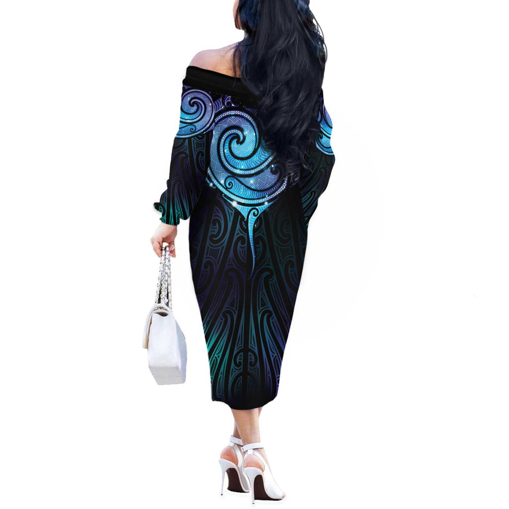 Aotearoa Maori Te Whai Rahi Off The Shoulder Long Sleeve Dress Tala - Nowhere You Could Go That I Won't Be With You - Aussie Hoodie