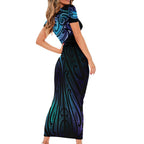 Aotearoa Maori Te Whai Rahi Short Sleeve Bodycon Dress Tala - Nowhere You Could Go That I Won't Be With You - Aussie Hoodie