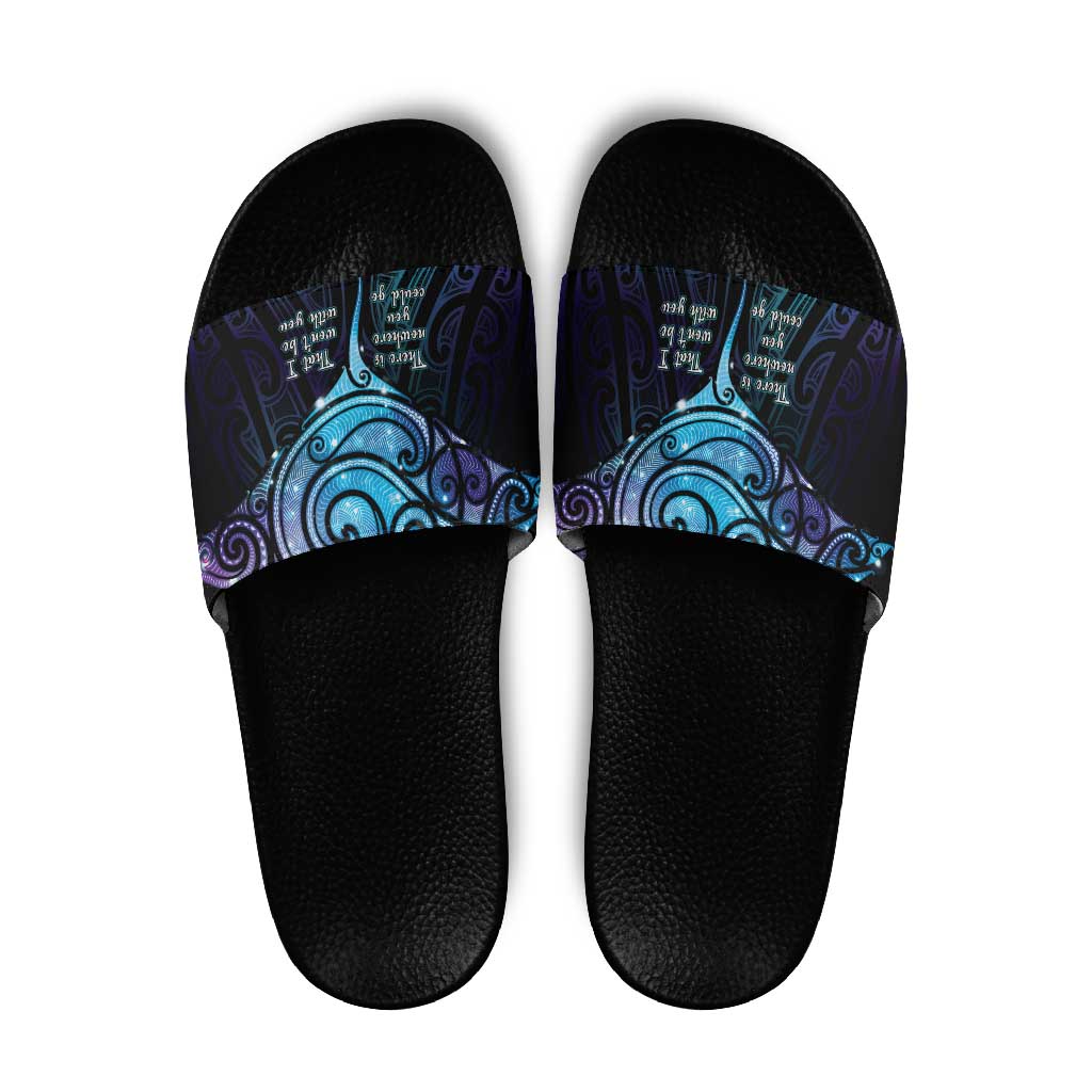 Aotearoa Maori Te Whai Rahi Slide Sandals Tala - Nowhere You Could Go That I Won't Be With You - Aussie Hoodie