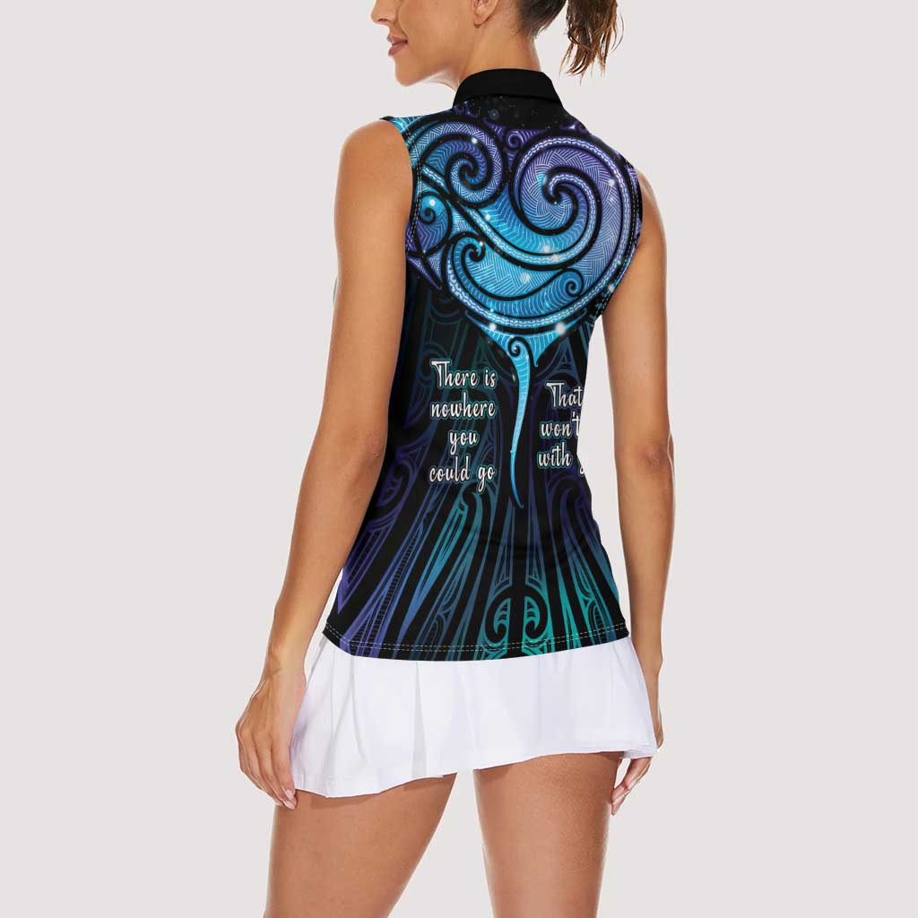 Aotearoa Maori Te Whai Rahi Women Sleeveless Polo Shirt Tala - Nowhere You Could Go That I Won't Be With You - Aussie Hoodie