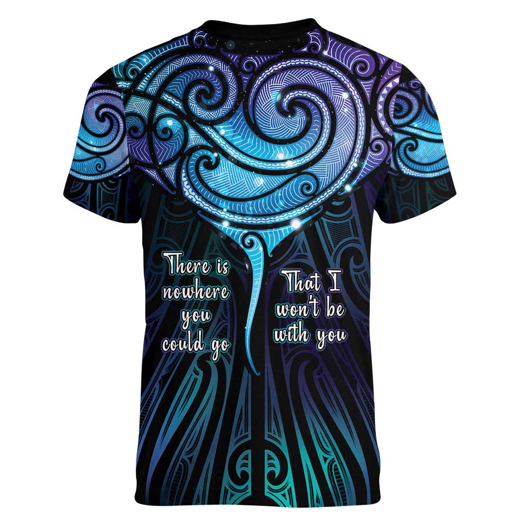 Aotearoa Maori Te Whai Rahi Women V-Neck T-Shirt Tala - Nowhere You Could Go That I Won't Be With You - Aussie Hoodie