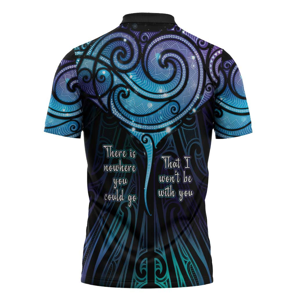 Aotearoa Maori Te Whai Rahi Zipper Polo Shirt Tala - Nowhere You Could Go That I Won't Be With You - Aussie Hoodie