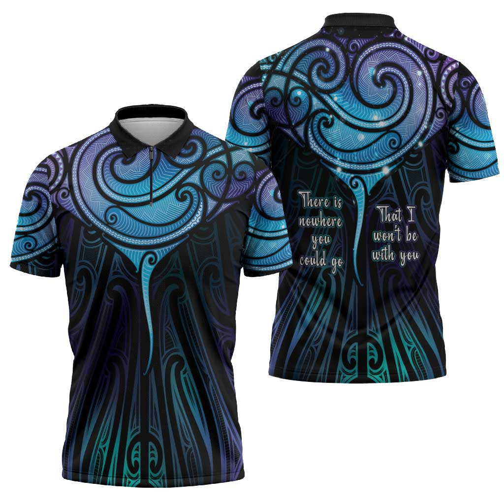 Aotearoa Maori Te Whai Rahi Zipper Polo Shirt Tala - Nowhere You Could Go That I Won't Be With You - Aussie Hoodie