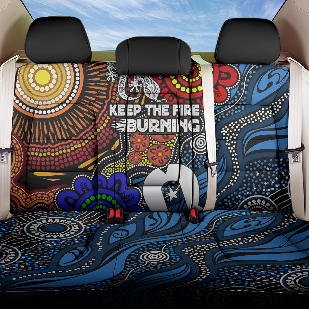 NAIDOC Week 2024 Indigenous Back Car Seat Cover Keep The Fire Burning