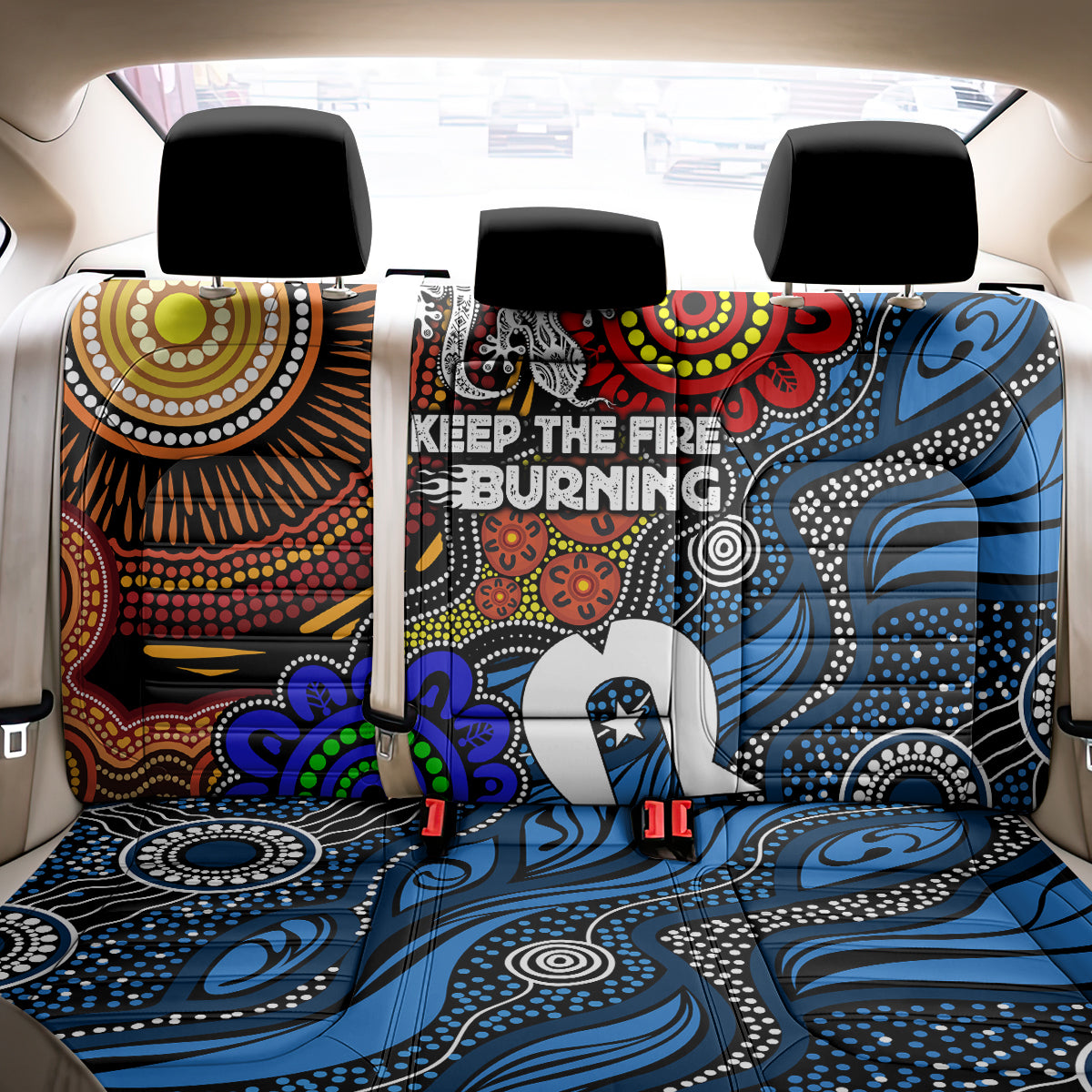 NAIDOC Week 2024 Indigenous Back Car Seat Cover Keep The Fire Burning