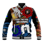 NAIDOC Week 2024 Indigenous Baseball Jacket Keep The Fire Burning
