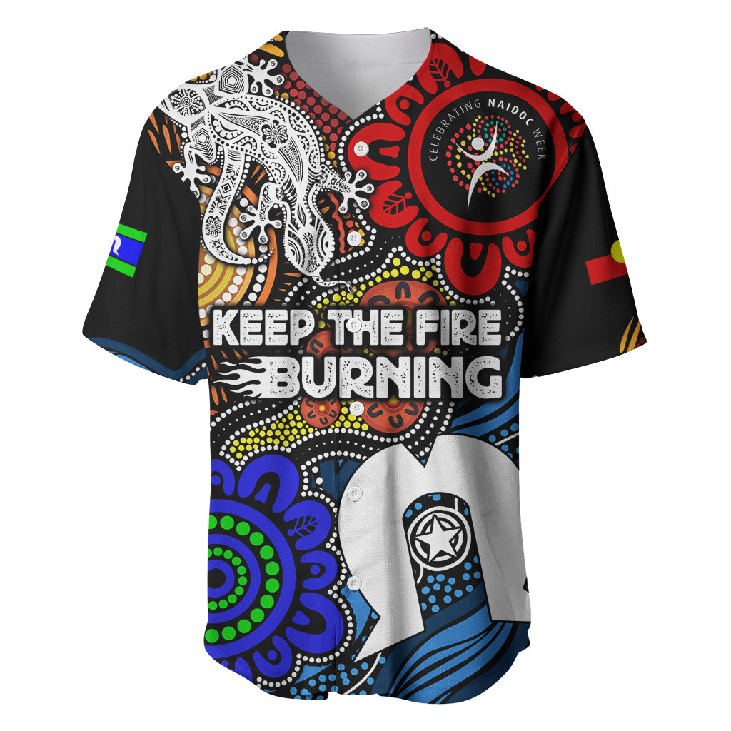 NAIDOC Week 2024 Indigenous Baseball Jersey Keep The Fire Burning