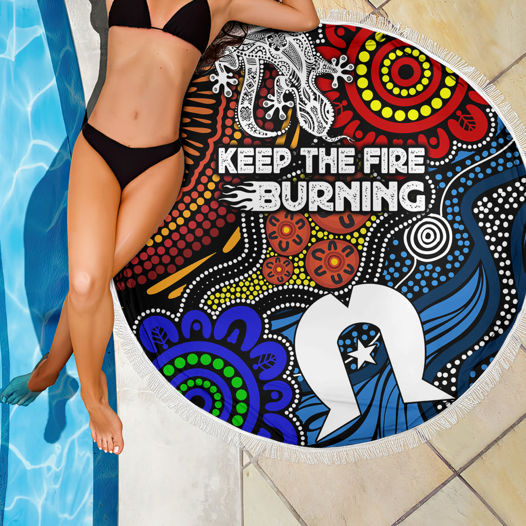 NAIDOC Week 2024 Indigenous Beach Blanket Keep The Fire Burning