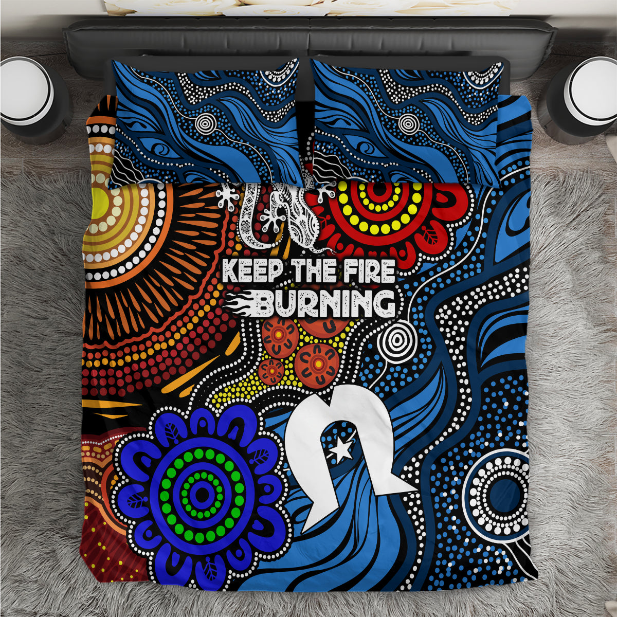 NAIDOC Week 2024 Indigenous Bedding Set Keep The Fire Burning
