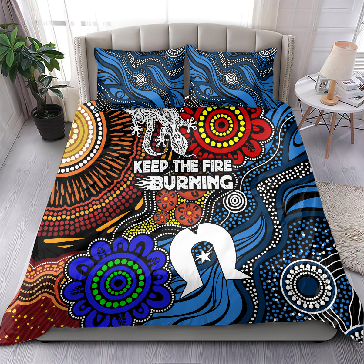NAIDOC Week 2024 Indigenous Bedding Set Keep The Fire Burning