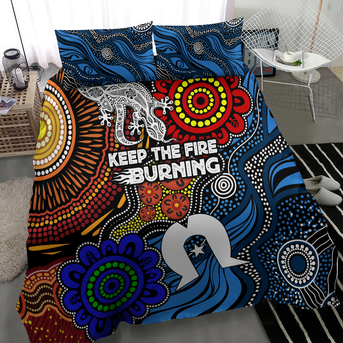 NAIDOC Week 2024 Indigenous Bedding Set Keep The Fire Burning