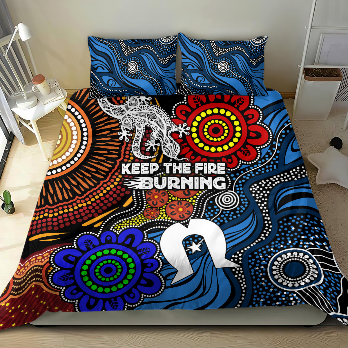 NAIDOC Week 2024 Indigenous Bedding Set Keep The Fire Burning
