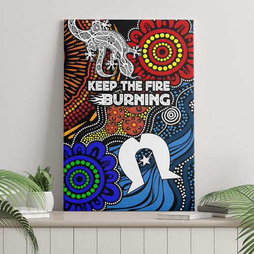 NAIDOC Week 2024 Indigenous Canvas Wall Art Keep The Fire Burning