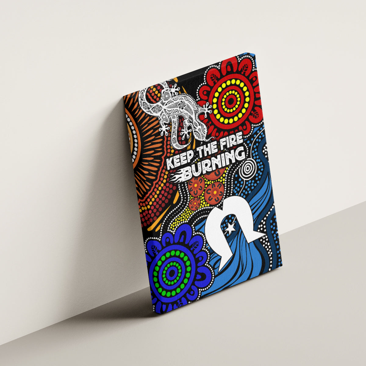 NAIDOC Week 2024 Indigenous Canvas Wall Art Keep The Fire Burning