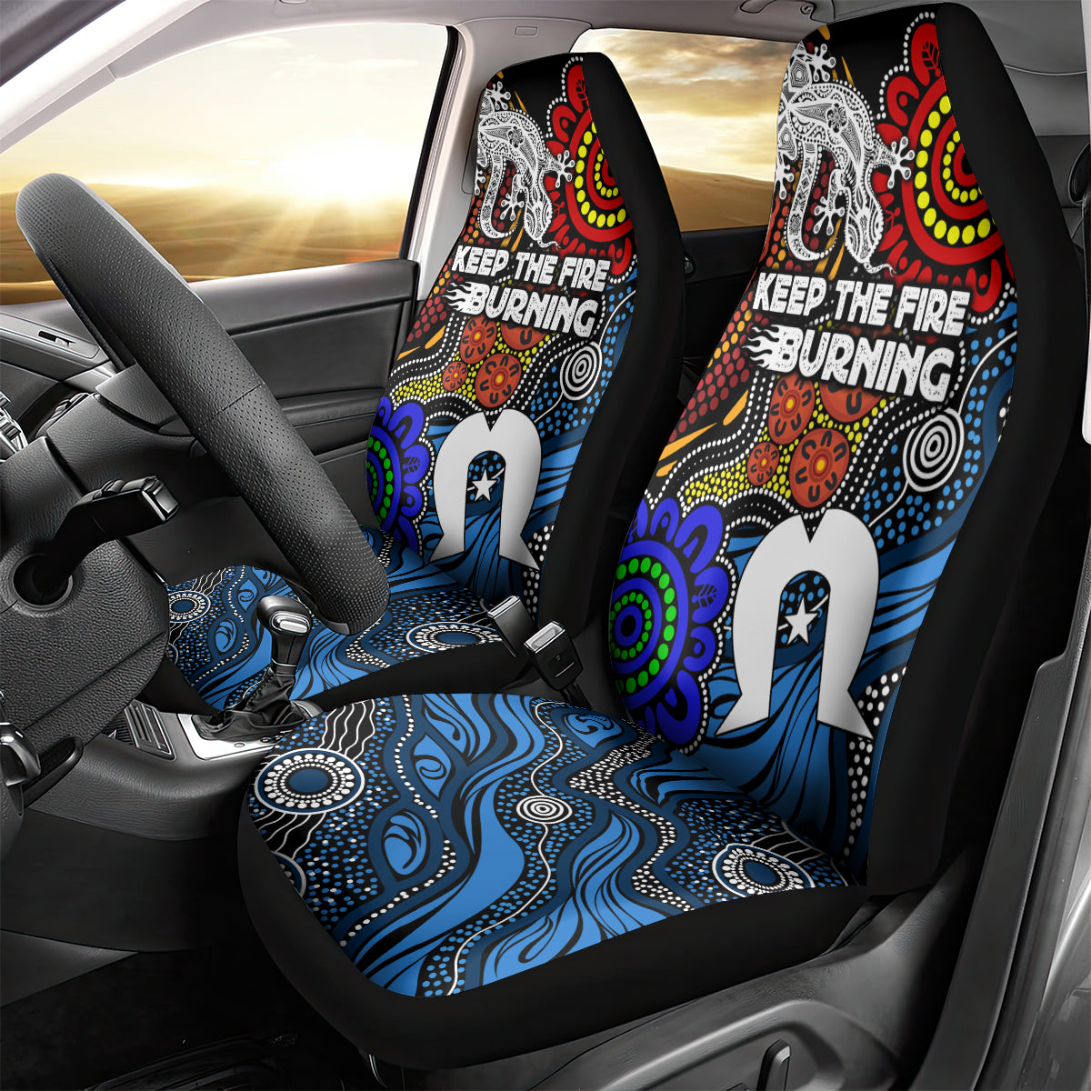 NAIDOC Week 2024 Indigenous Car Seat Cover Keep The Fire Burning