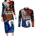 NAIDOC Week 2024 Indigenous Couples Matching Long Sleeve Bodycon Dress and Long Sleeve Button Shirt Keep The Fire Burning
