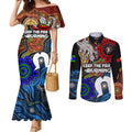 NAIDOC Week 2024 Indigenous Couples Matching Mermaid Dress and Long Sleeve Button Shirt Keep The Fire Burning