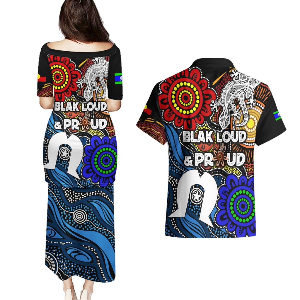 NAIDOC Week 2024 Indigenous Couples Matching Puletasi and Hawaiian Shirt Keep The Fire Burning