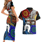 NAIDOC Week 2024 Indigenous Couples Matching Short Sleeve Bodycon Dress and Hawaiian Shirt Keep The Fire Burning