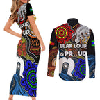 NAIDOC Week 2024 Indigenous Couples Matching Short Sleeve Bodycon Dress and Long Sleeve Button Shirt Keep The Fire Burning