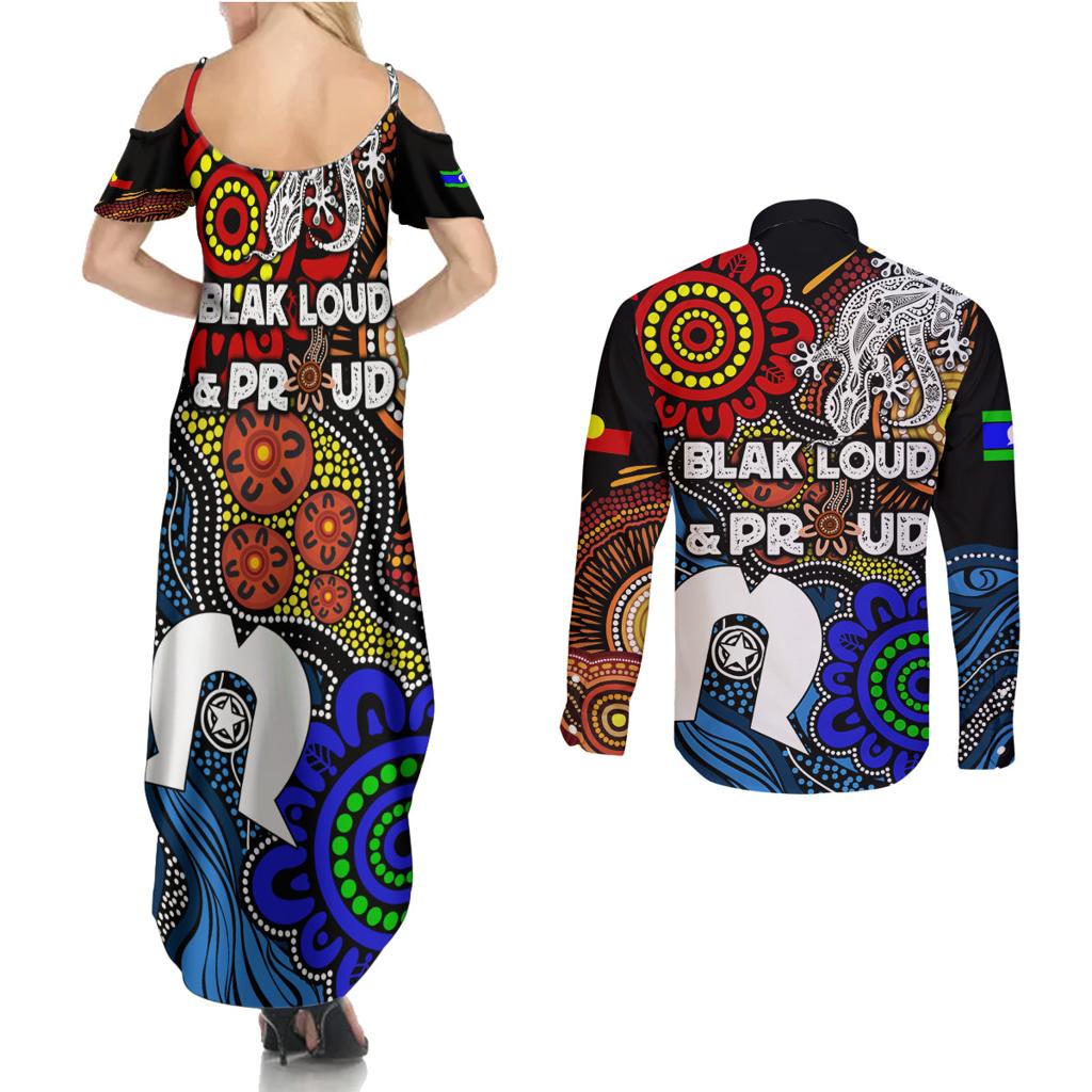 NAIDOC Week 2024 Indigenous Couples Matching Summer Maxi Dress and Long Sleeve Button Shirt Keep The Fire Burning