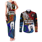 NAIDOC Week 2024 Indigenous Couples Matching Tank Maxi Dress and Long Sleeve Button Shirt Keep The Fire Burning